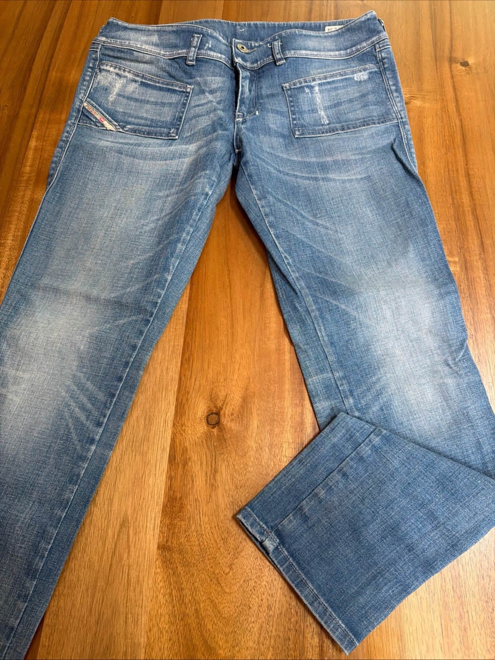 Y2K Diesel Hushy Slim Fit Low Rise Jeans Women Size 32 Stretch EUC